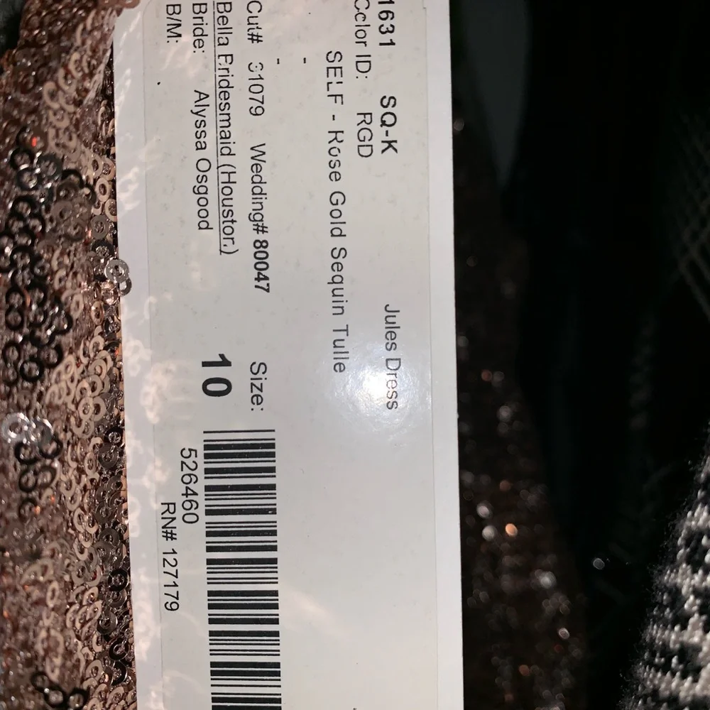 Jenny Yoo Size 10 Rose Gold Sequin Dress - Picture 5 of 7